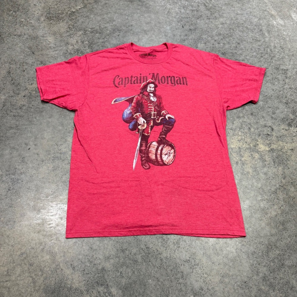 Ripple Junction T-Shirt Mens XL Red Captain Morgan Graphic Short Sleeve Tee